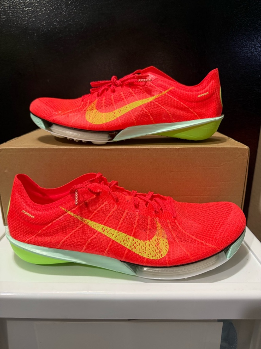 Nike Air Zoom Victory 2 Spikes Bright Crimson Lime Blast Mens Size 13 FD8411-600